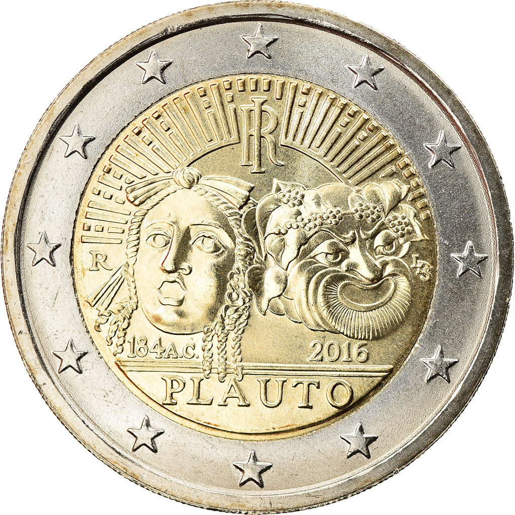 Italy, 2 Euro, Plauto, 2016, MS(63), Bi-Metallic, KM:New