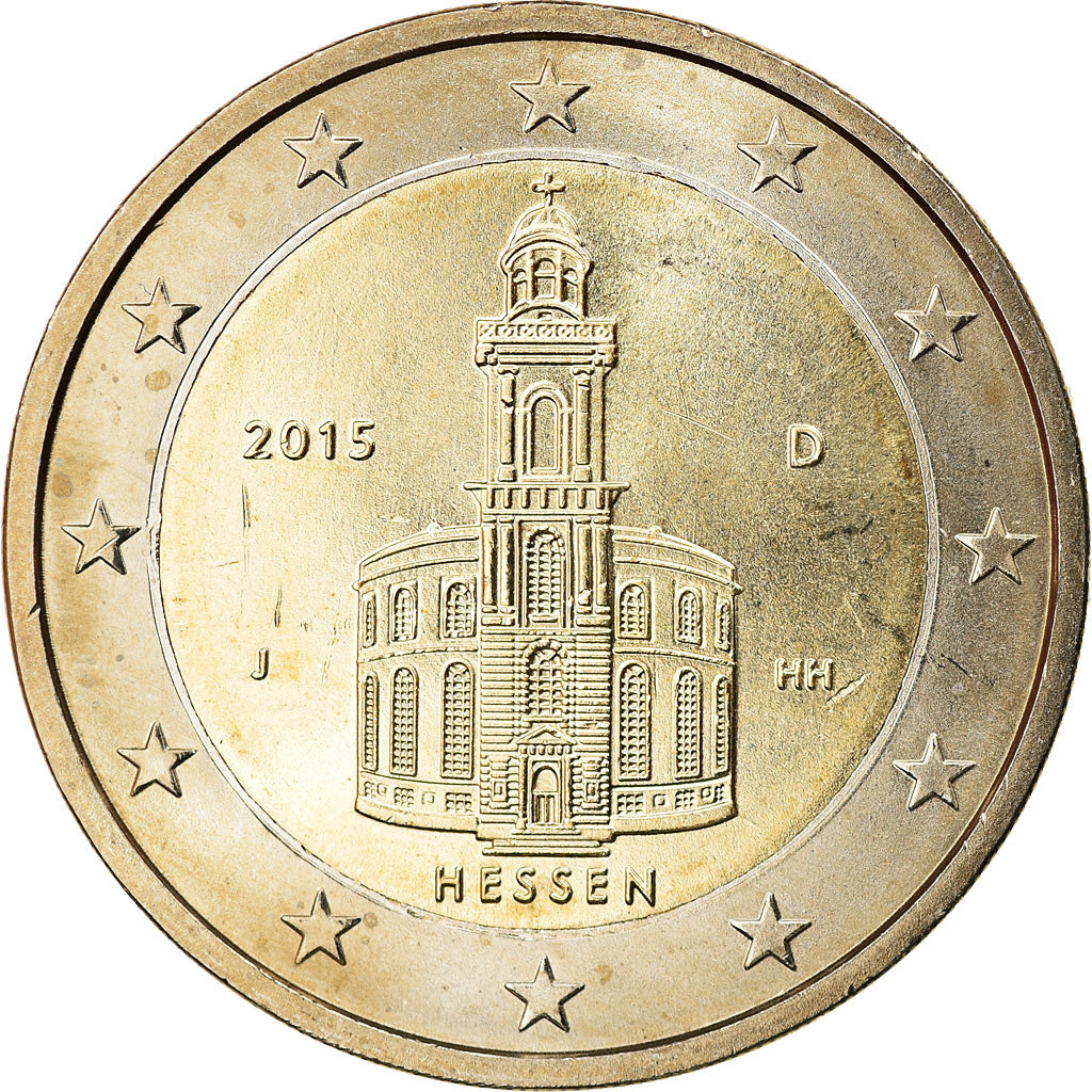 Germania, 2 Euro, Hessen, 2015, Hambourg, SPL, Bi-metallico, KM:New