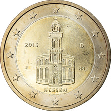 Germania, 2 Euro, Hessen, 2015, Hambourg, SPL, Bi-metallico, KM:New