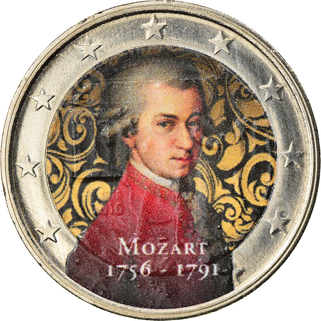 Austria, 2 Euro, Mozart, 2016, Colourized, SPL, Bi-metallico, KM:New