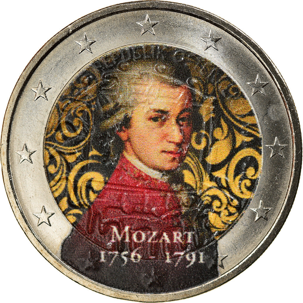 Austria, 2 Euro, Mozart, 2016, Colourized, MS(63), Bi-Metallic, KM:New