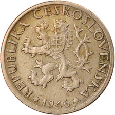 Coin, Czechoslovakia, Koruna, 1946, EF(40-45), Copper-nickel, KM:19
