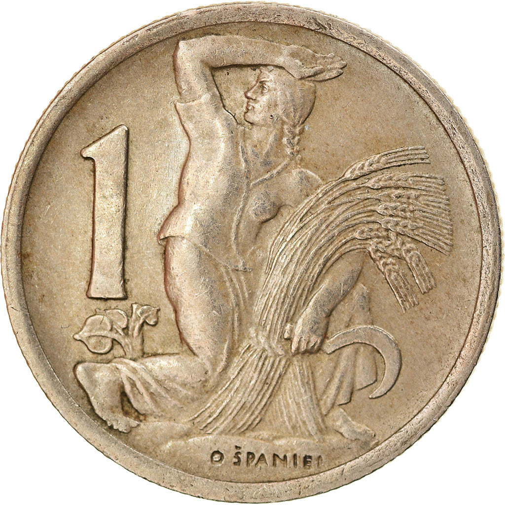 Coin, Czechoslovakia, Koruna, 1946, EF(40-45), Copper-nickel, KM:19