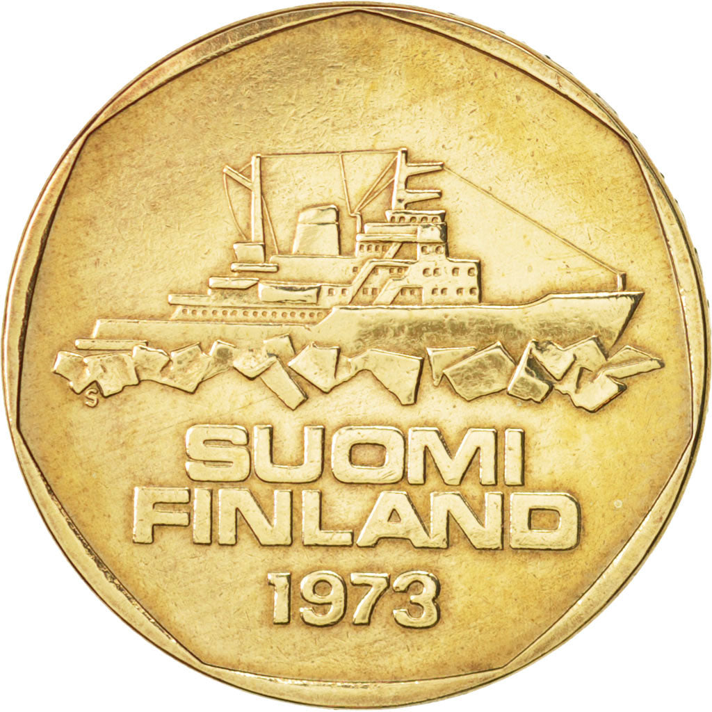 Finland, 5 Markkaa, 1973, AU(55-58), Aluminum-Bronze, KM:53