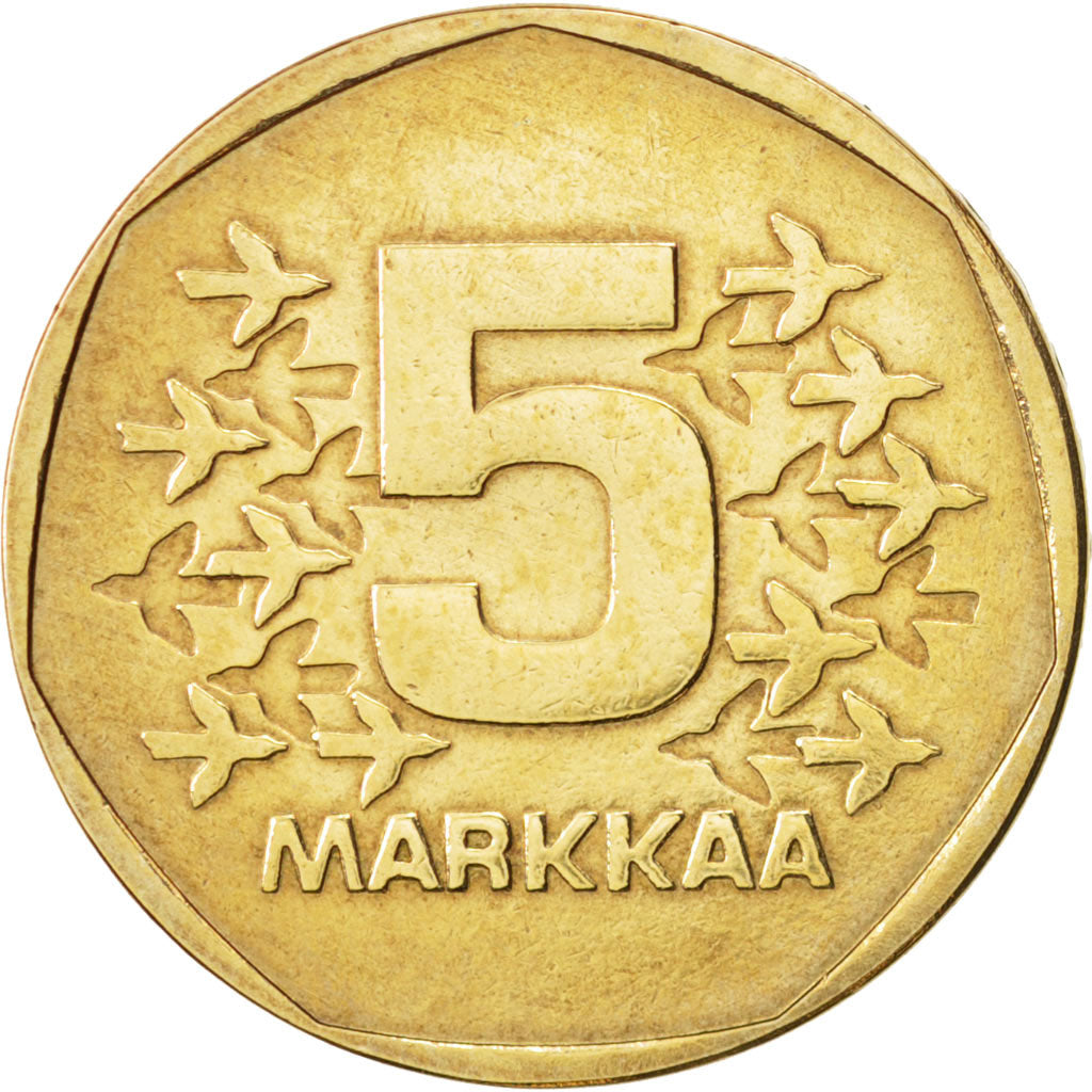 Finland, 5 Markkaa, 1973, AU(55-58), Aluminum-Bronze, KM:53