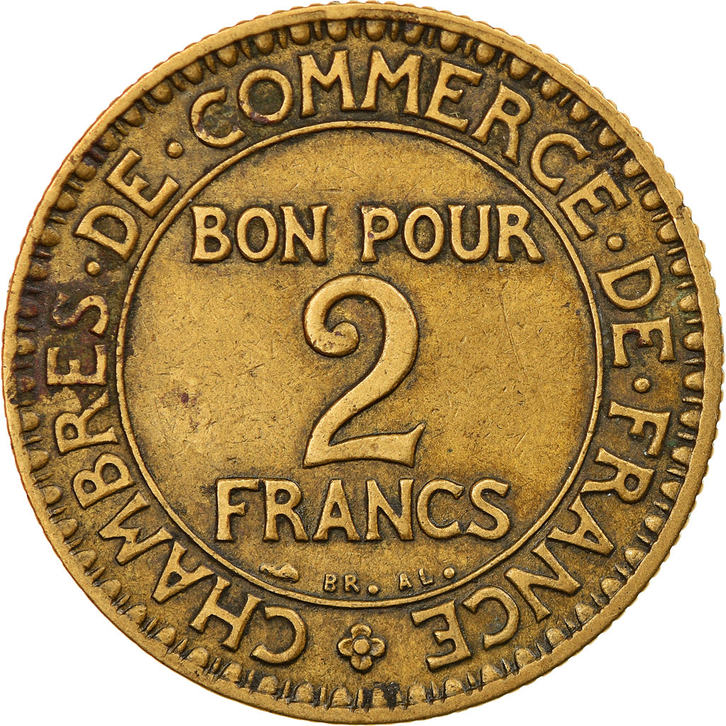 Coin, France, Chambre de commerce, 2 Francs, 1924, Paris, VF(20-25)