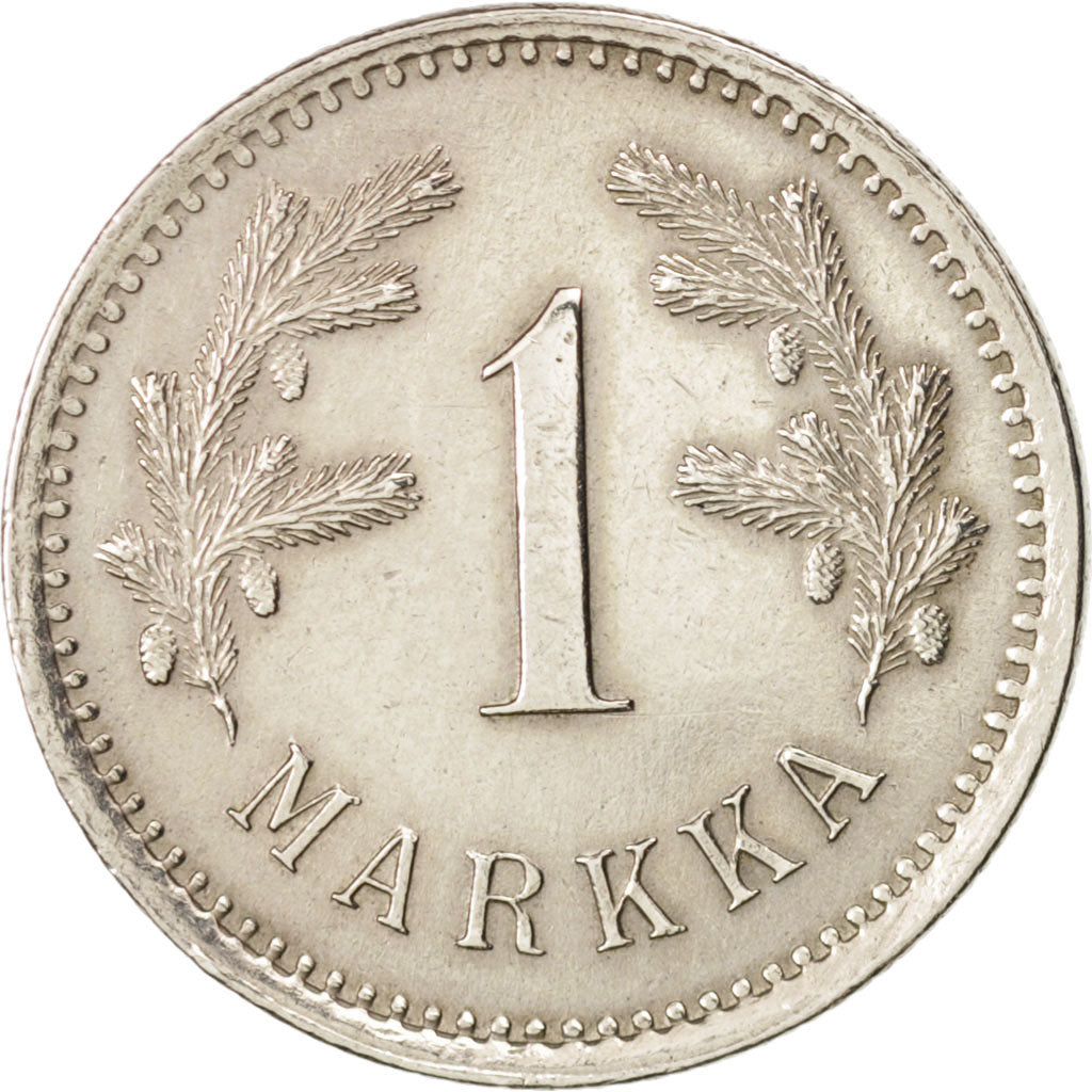 Finland, Markka, 1921, AU(55-58), Copper-nickel, KM:27