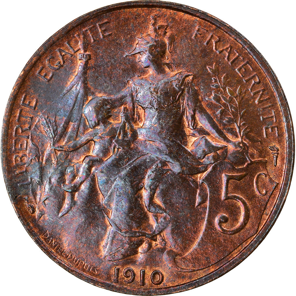 Monnaie, France, Dupuis, 5 Centimes, 1910, Paris, TTB, Bronze, Gadoury:165