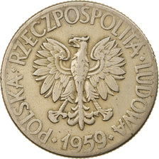 Moneta, Polonia, 10 Zlotych, 1959, Warsaw, BB, Rame-nichel, KM:50