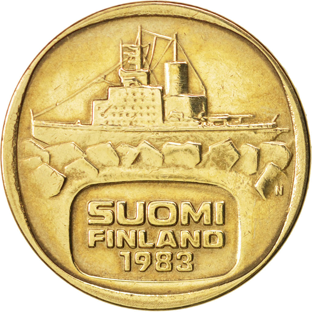 Finland, 5 Markkaa, 1983, AU(55-58), Aluminum-Bronze, KM:57