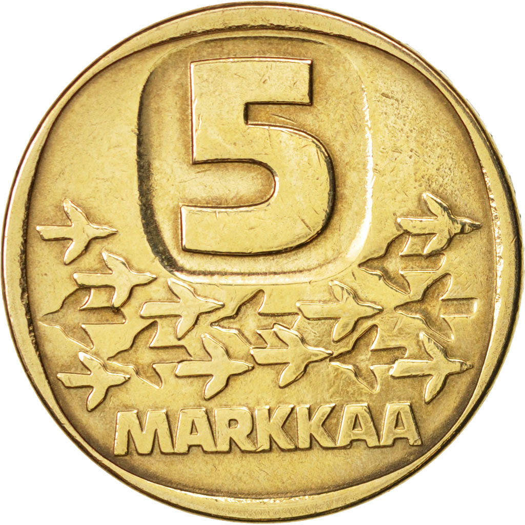 Finland, 5 Markkaa, 1983, AU(55-58), Aluminum-Bronze, KM:57