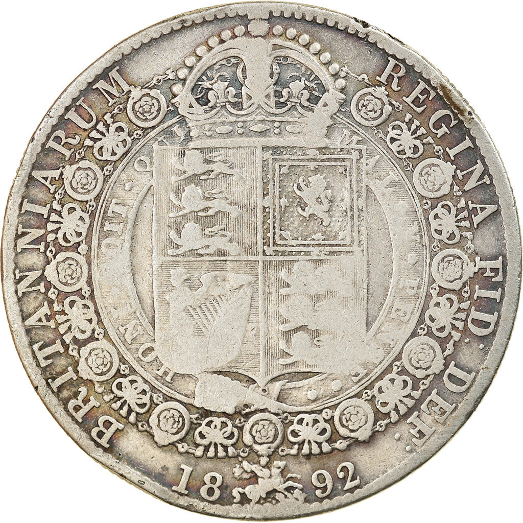 Coin, Great Britain, Victoria, 1/2 Crown, 1892, London, VF(20-25), Silver