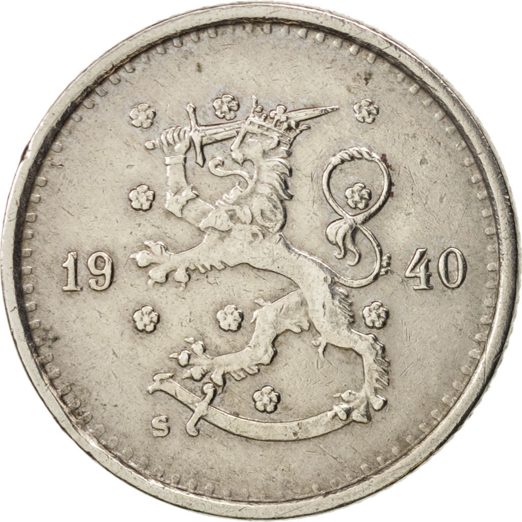 Finland, 50 Penniä, 1940, AU(55-58), Copper-nickel, KM:26