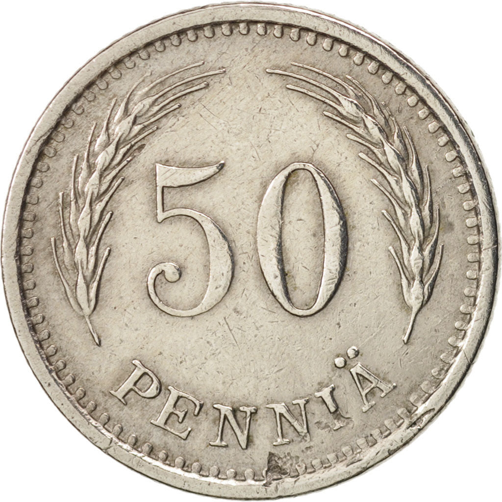 Finland, 50 Penniä, 1940, AU(55-58), Copper-nickel, KM:26