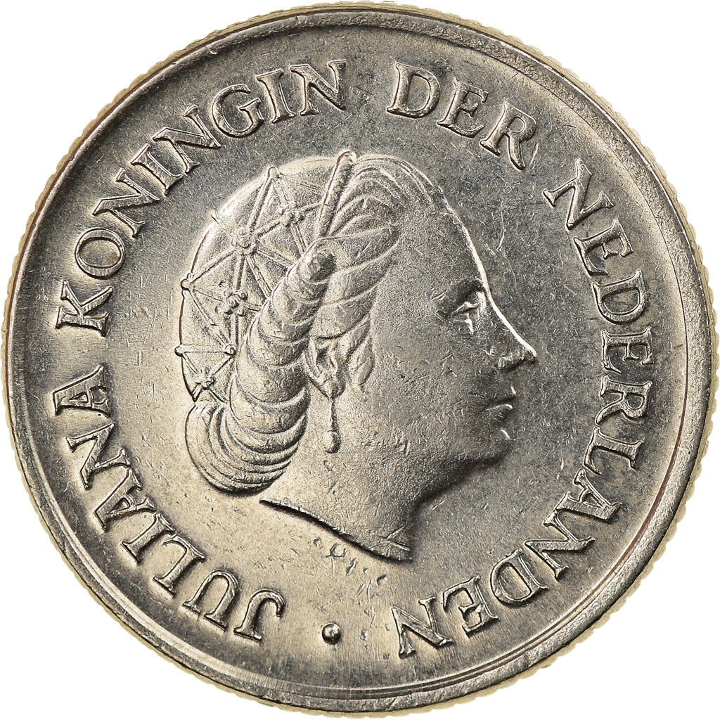 Moneta, Holandia, Juliana, 25 Cents, 1976, AU(50-53), Nikiel, KM:183