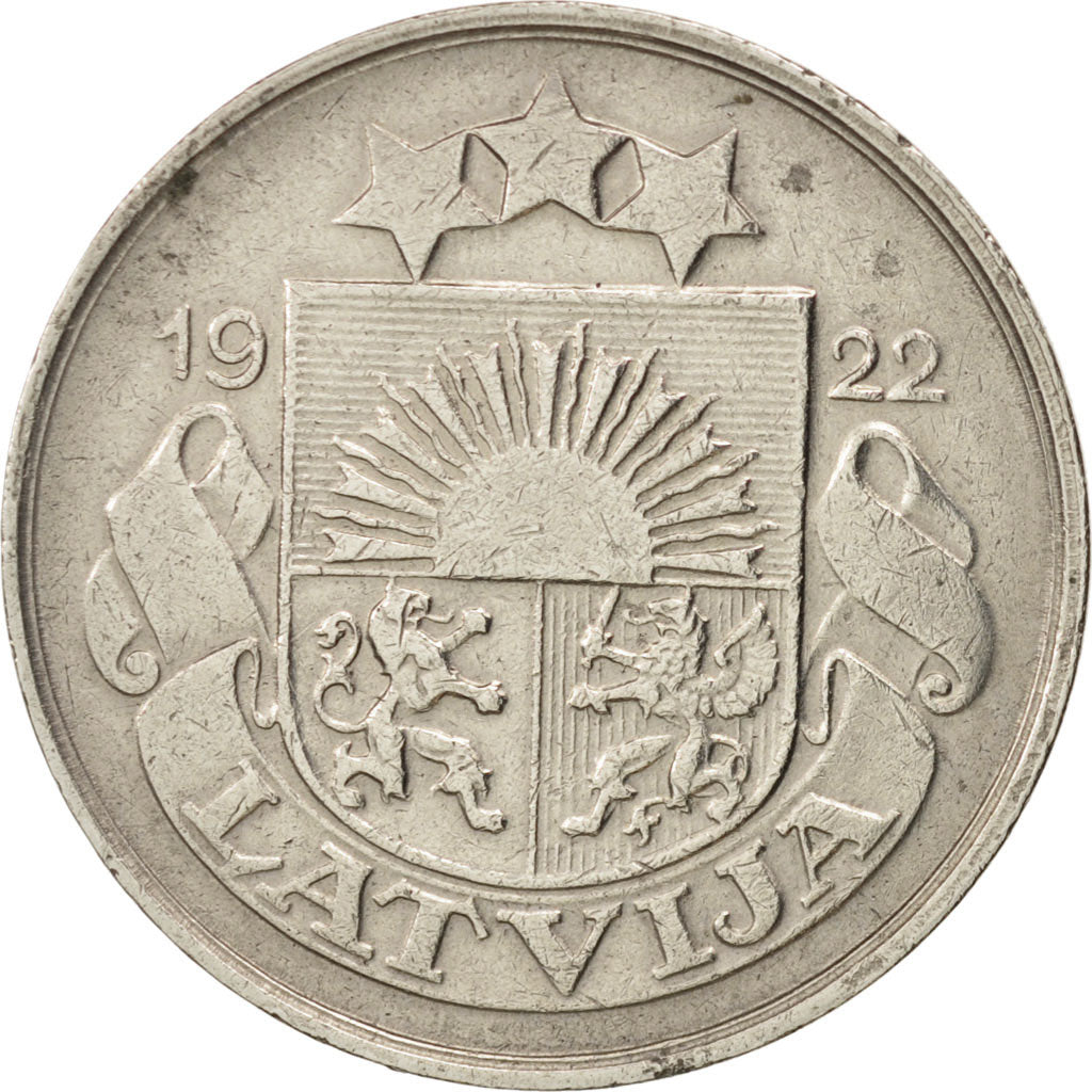 Coin, Latvia, 20 Santimu, 1922, AU(50-53), Nickel, KM:5