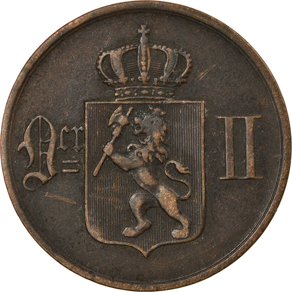 Moneda, Noruega, 5 Öre, 1875, MBC, Bronce, KM:349