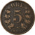 Moneda, Noruega, 5 Öre, 1875, MBC, Bronce, KM:349
