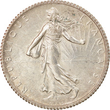 Moeda, França, Semeuse, Franc, 1918, Paris, AU(55-58), Prata, KM:844.1