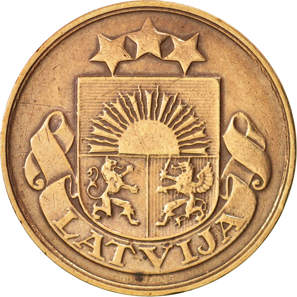 Latvia, 2 Santimi, 1922, SS+, Bronze, KM:2
