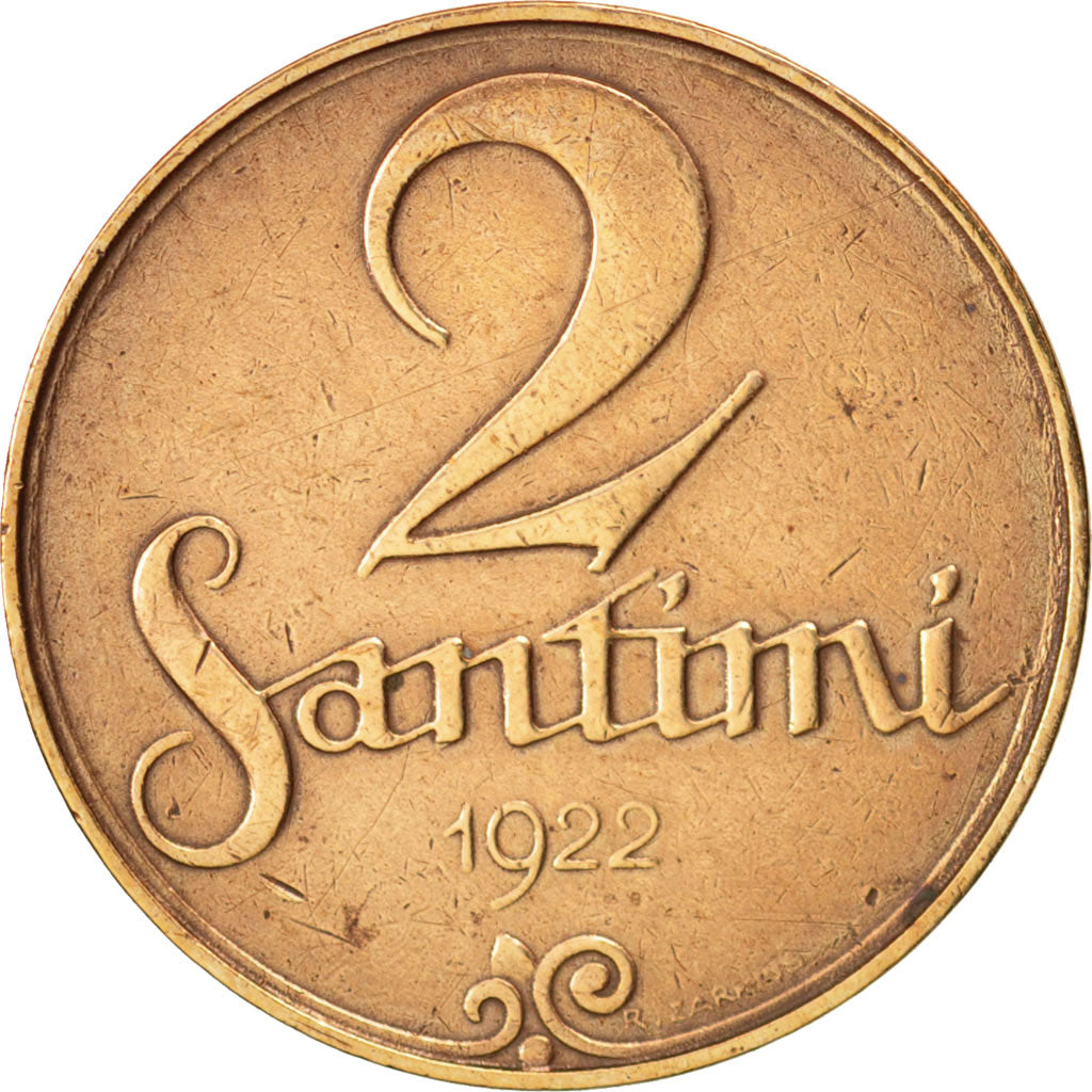 Latvia, 2 Santimi, 1922, SS+, Bronze, KM:2