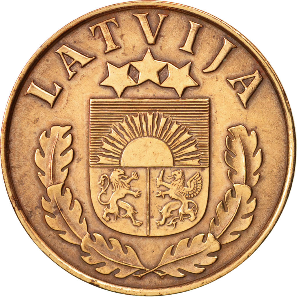 Latvia, 2 Santimi, 1939, SS+, Bronze, KM:11.2