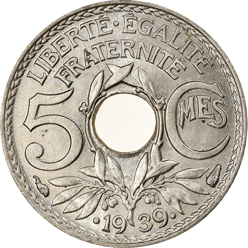 Münze, Frankreich, Lindauer, 5 Centimes, 1939, Paris, VZ+, Nickel-Bronze