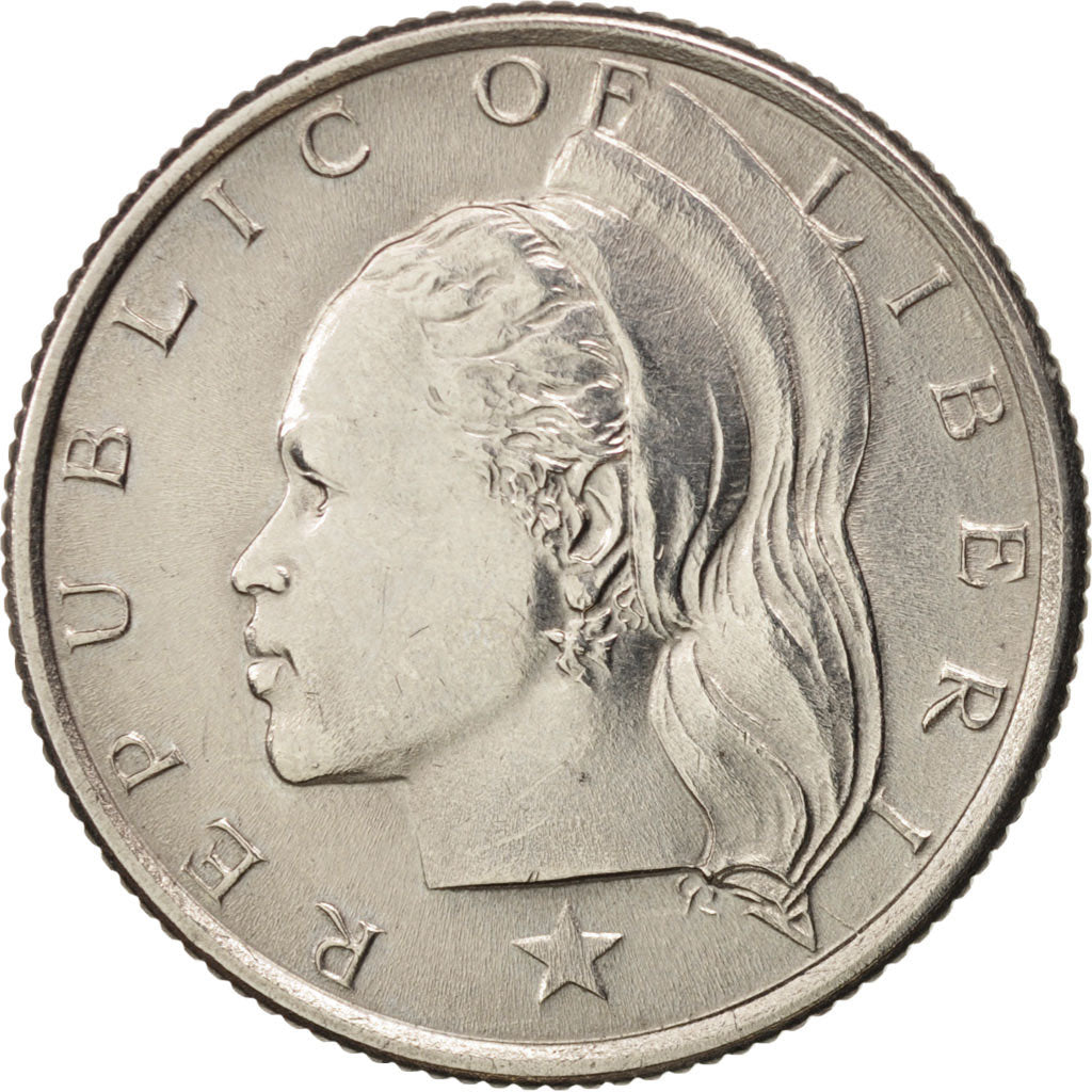 Liberia, 25 Cents, 1966, AU(50-53), Copper-nickel, KM:16a.1