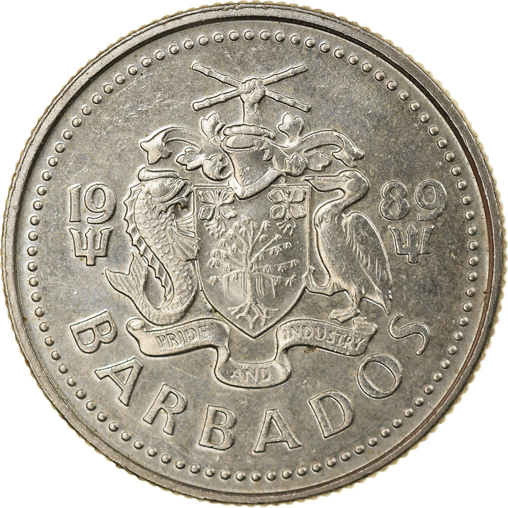 Moeda, Barbados, 10 Cents, 1989, Franklin Mint, EF(40-45), Cobre-níquel, KM:12