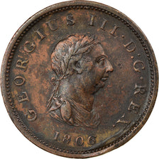 Münze, Großbritannien, George III, 1/2 Penny, 1806, London, SS, Kupfer, KM:662