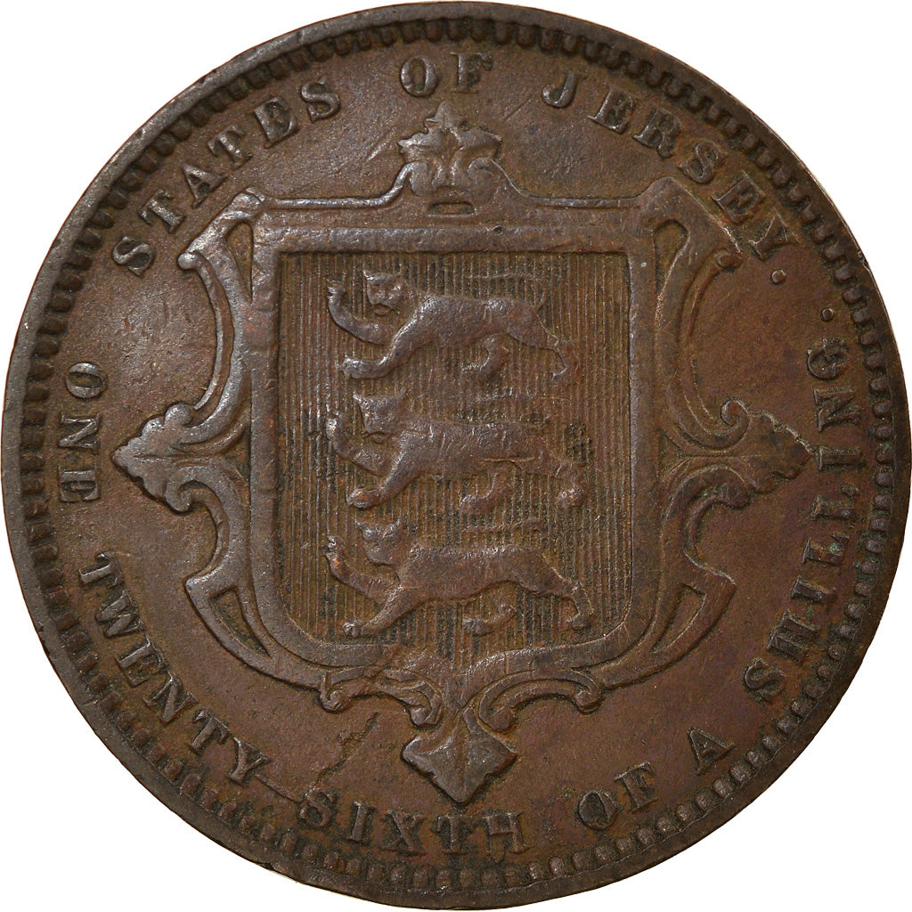 Coin, Jersey, Victoria, 1/26 Shilling, 1870, VF(30-35), Bronze, KM:4