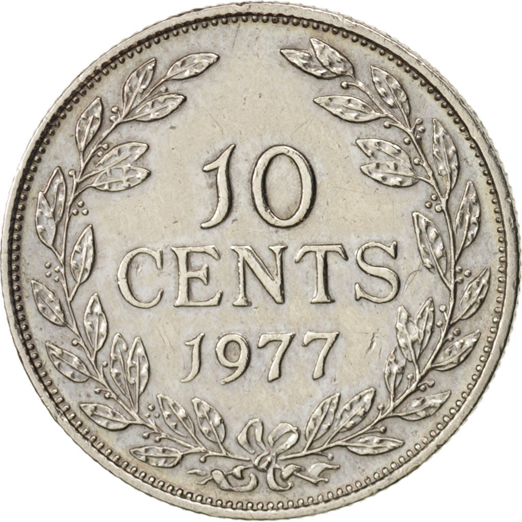 Liberia, 10 Cents, 1977, AU(50-53), Copper-nickel, KM:15a.2