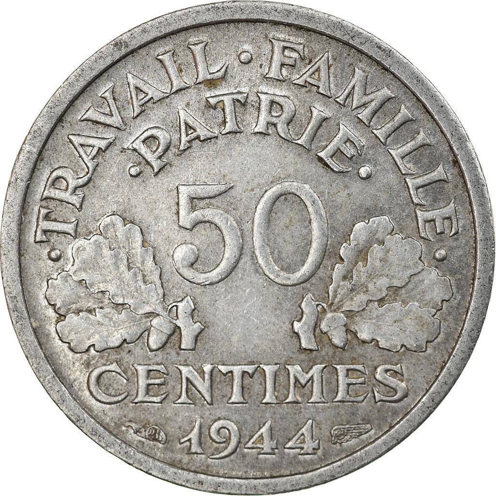 Coin, France, Bazor, 50 Centimes, 1944, Beaumont - Le Roger, EF(40-45)