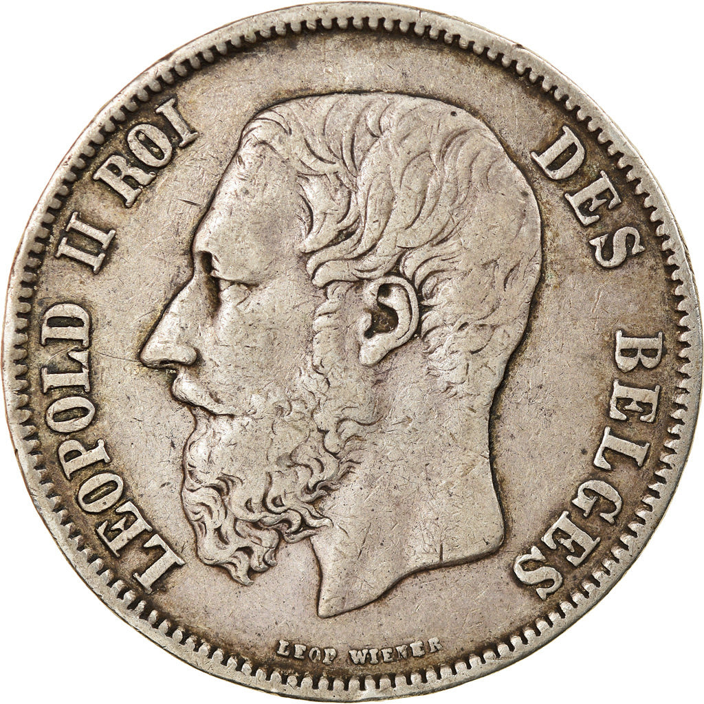 Coin, Belgium, Leopold II, 5 Francs, 5 Frank, 1869, EF(40-45), Silver, KM:24