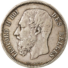 Coin, Belgium, Leopold II, 5 Francs, 5 Frank, 1869, EF(40-45), Silver, KM:24