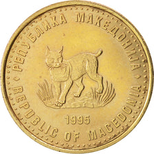 Coin, Macedonia, 5 Denari, 1995, AU(55-58), Brass, KM:7