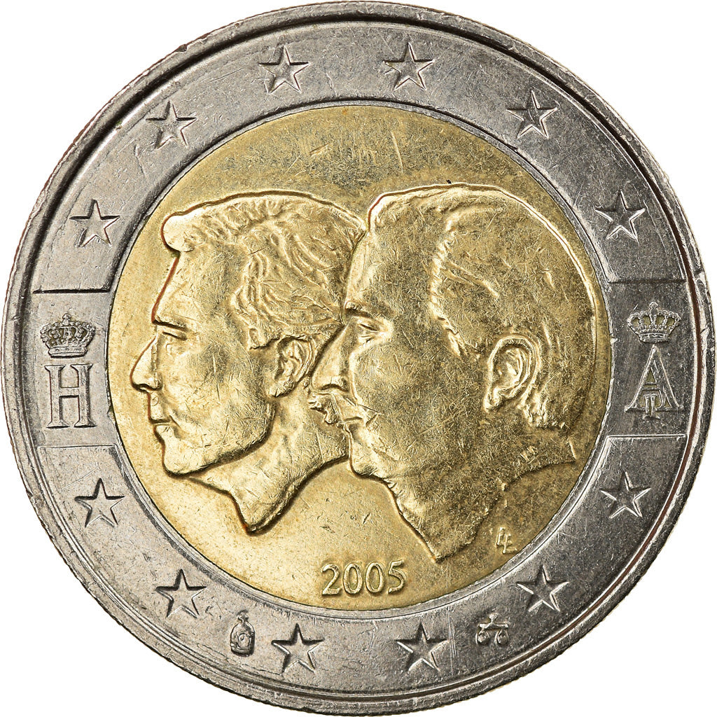 Belgium, 2 Euro, Schengen Agreement, 2005, Brussels, EF(40-45), Bi-Metallic