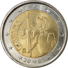 Espanha, 2 Euro, Don Quichotte, 2005, Madrid, AU(50-53), Bimetálico, KM:1063