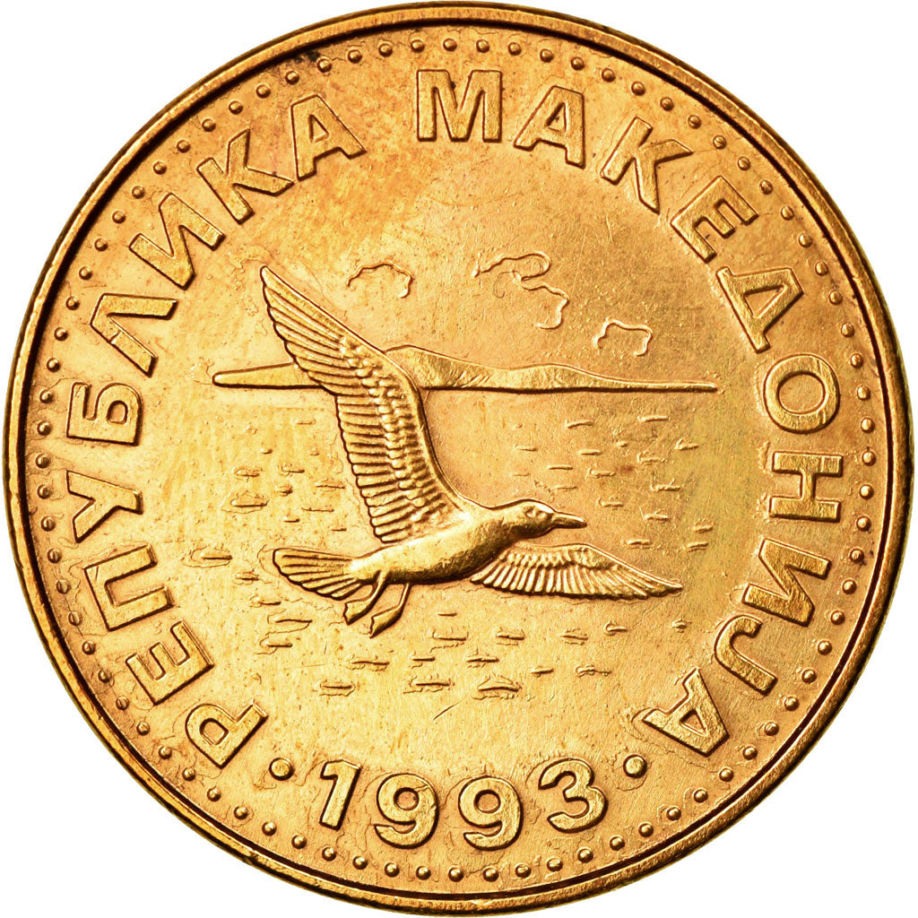 Münze, Mazedonien, 50 Deni, 1993, VZ, Messing, KM:1