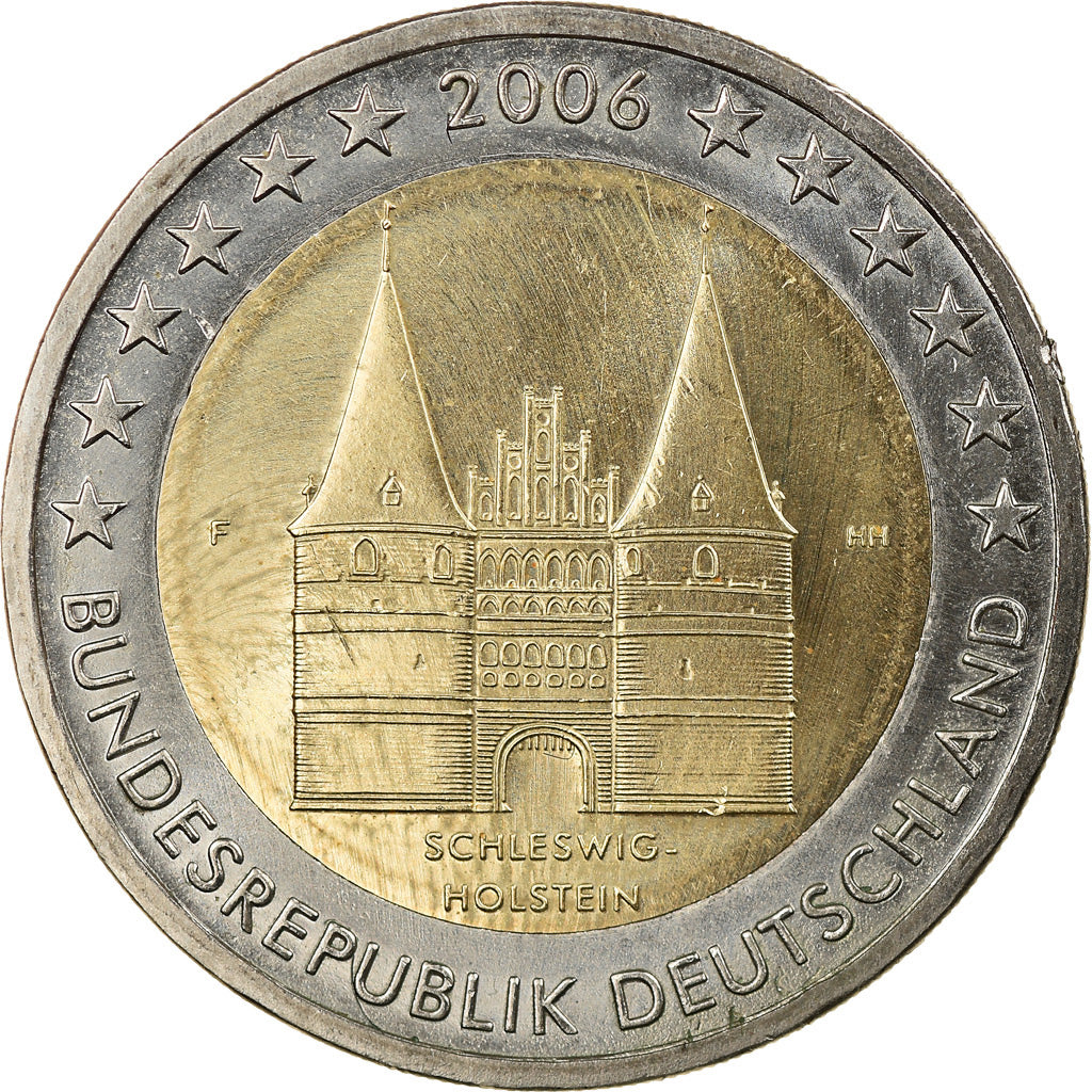 GERMANY - FEDERAL REPUBLIC, 2 Euro, 2006, Stuttgart, MS(63), Bi-Metallic, KM:253