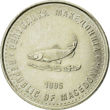 Coin, Macedonia, 2 Denari, 1995, AU(55-58), Brass, KM:6