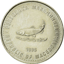 Coin, Macedonia, 2 Denari, 1995, AU(55-58), Brass, KM:6