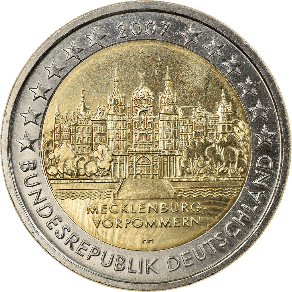 République fédérale allemande, 2 Euro, Mecklembourg, 2007, Berlin, TTB+