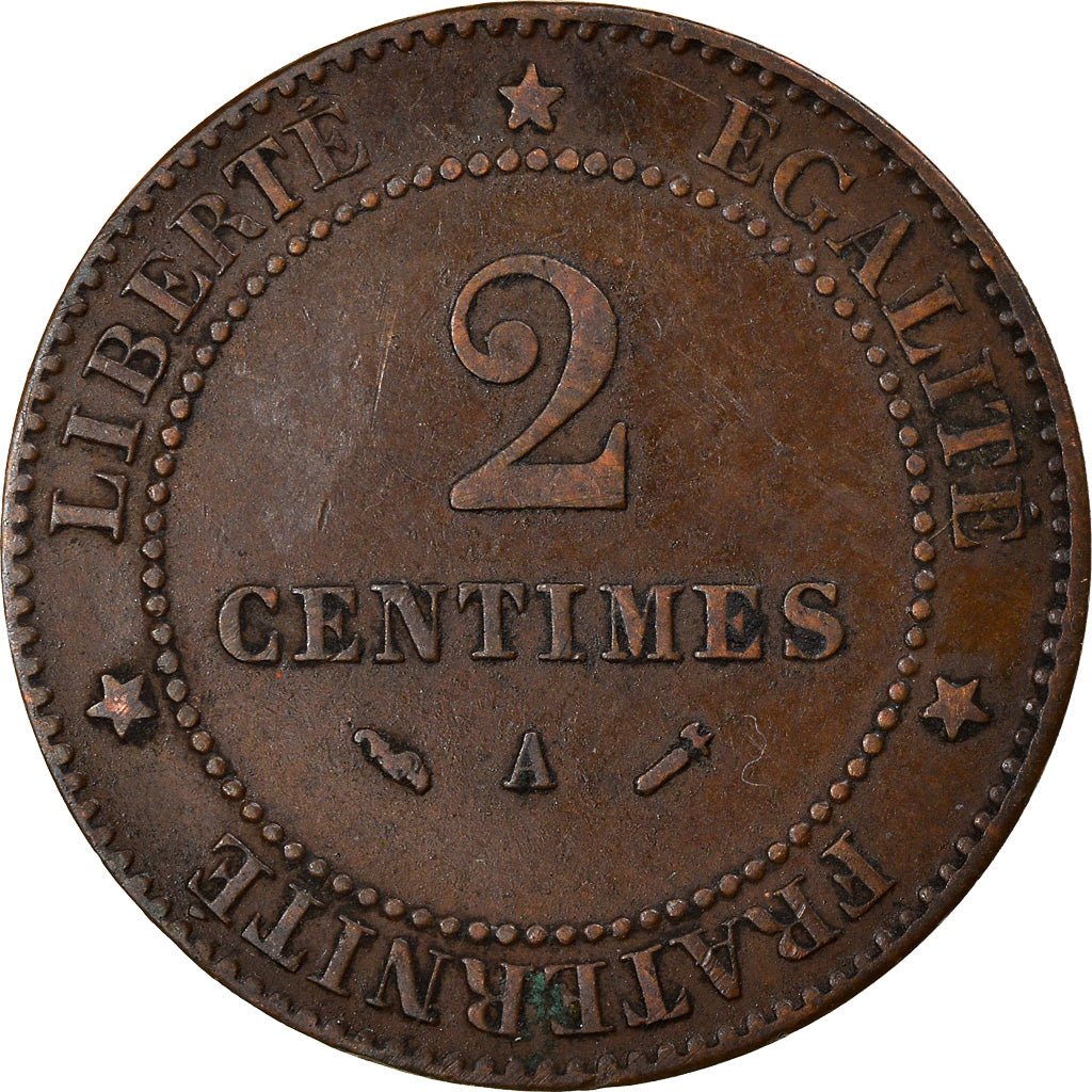 Münze, Frankreich, Cérès, 2 Centimes, 1884, Paris, S+, Bronze, KM:827.1