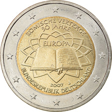 Germany, 2 Euro, Traité de Rome 50 ans, 2007, Hambourg, MS(63), Bi-Metallic