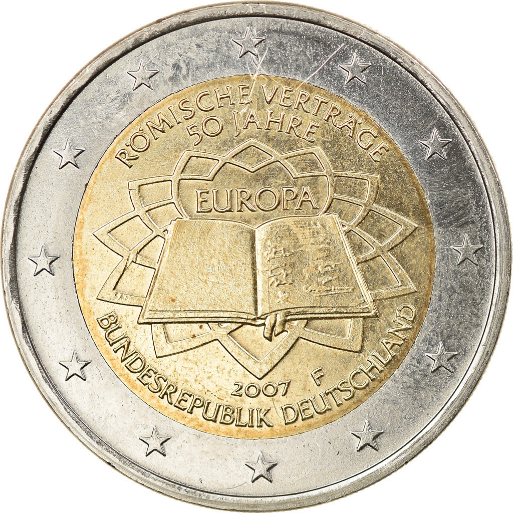 Deutschland, 2 Euro, Traité de Rome 50 ans, 2007, Stuttgart, UNZ, Bi-Metallic