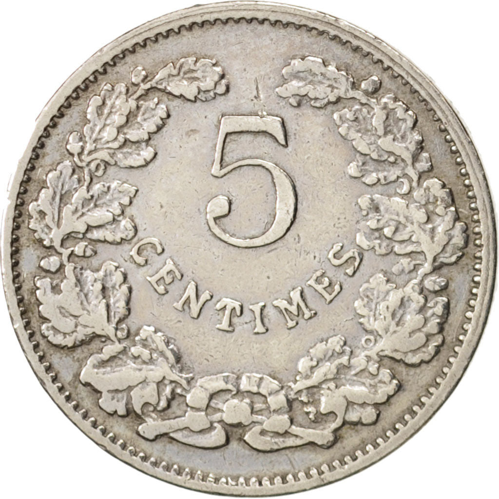 Luxembourg, William IV, 5 Centimes, 1908, AU(50-53), Copper-nickel, KM:26