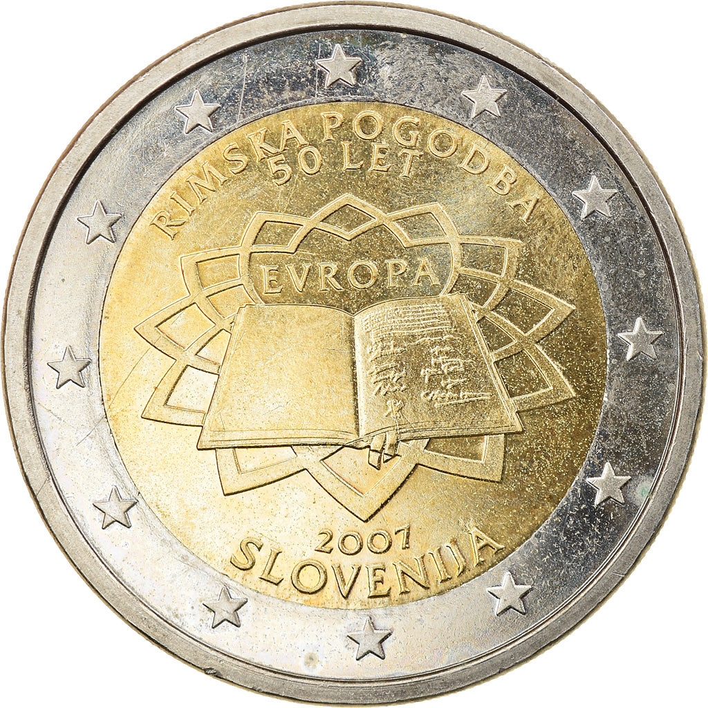 Slovenia, 2 Euro, Traité de Rome 50 ans, 2007, MS(63), Bi-Metallic, KM:106