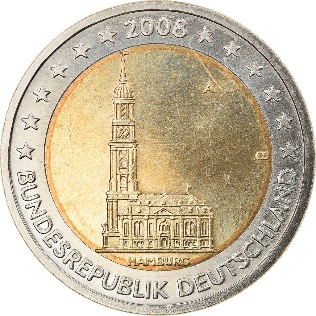 GERMANY - FEDERAL REPUBLIC, 2 Euro, 2008, Berlin, AU(55-58), Bi-Metallic, KM:261