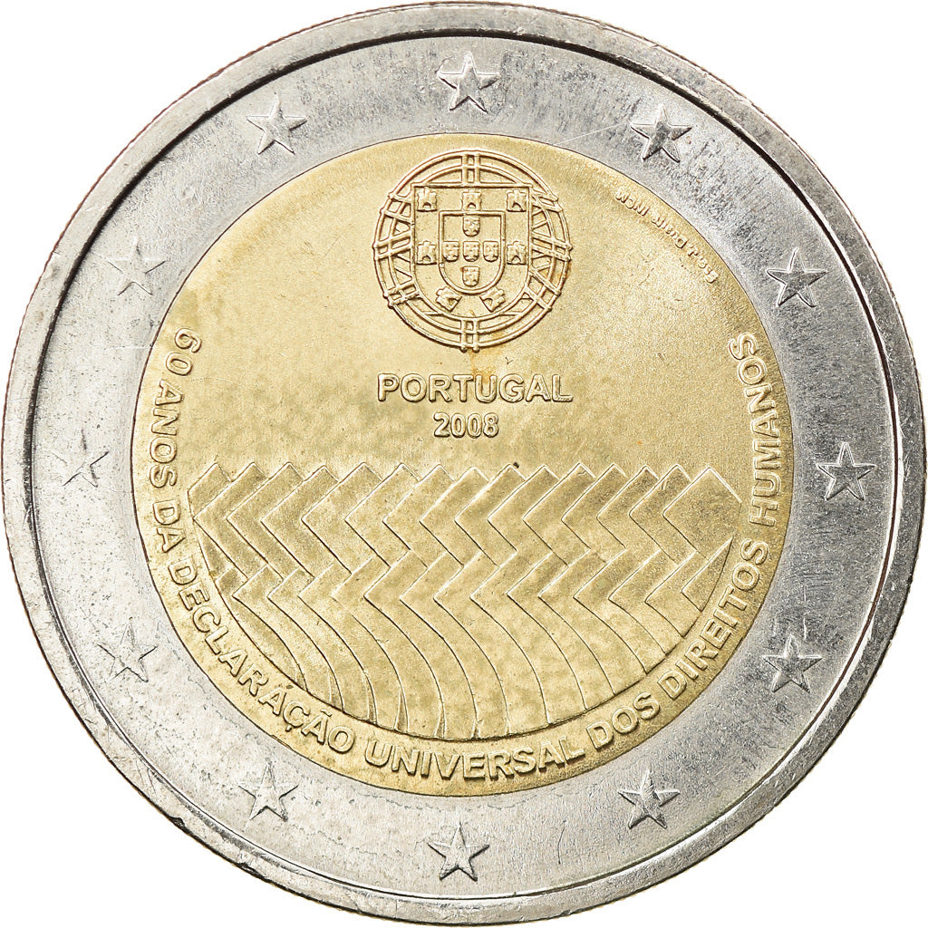 Portugal, 2 Euro, 2008, MS(63), Bi-Metallic, KM:New
